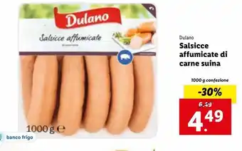 Lidl Dulano salsiccia affumicate di carne suina 1000g offerta
