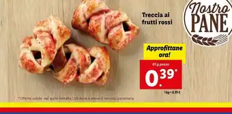 Lidl Treccia ai frutti rossa 61 g offerta