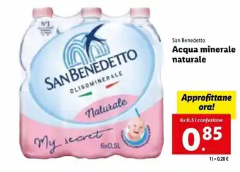 Lidl Acqua minerale naturale san benedetto 6x0.5 l offerta