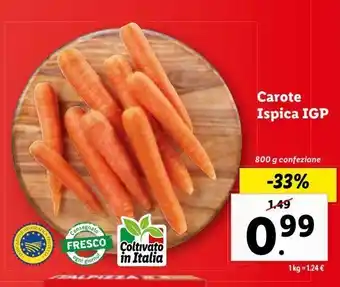 Lidl Carote ispica igp 800g offerta