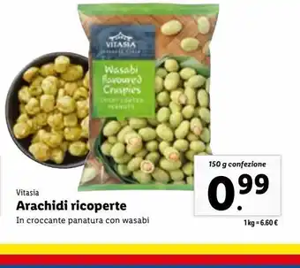 Lidl Vitasia arachidi ricoperte in croccante panatura con wasabi 150g offerta
