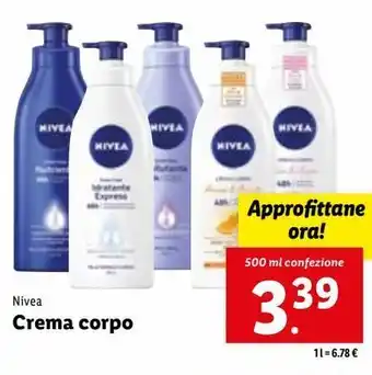Lidl Crema per il corpo nivea 500 ml offerta