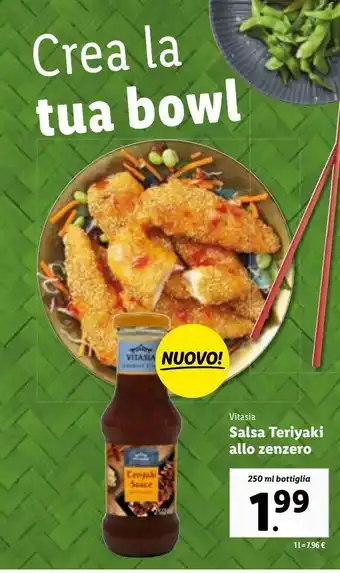 Lidl Vitasia salsa teriyaki allo zenzero 250 ml offerta
