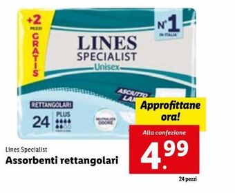 Lidl Assorbenti lines specialist rettangolari offerta