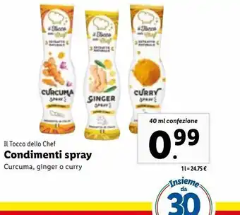 Il tocco dello chef condimenti spray curcuma, ginger o curry 40 ml