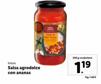 Lidl Vitasia salsa agrodolce con ananas 350g offerta