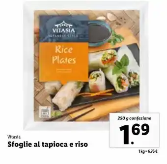 Lidl Vitasia  sfoglie al tapioca e riso 250g offerta