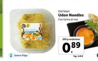 Lidl Chef select udon noodles con farina di riso 200g offerta