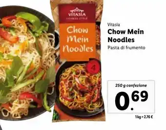 Lidl Vitasia chow mein noodles pasta di frumento 250g offerta
