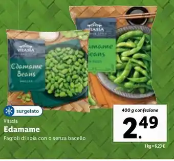 Lidl Vitasia edamame fagioli di soia con o senza baccello 400g offerta