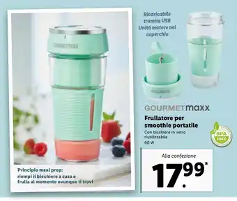 Lidl Gourmet maxx frullatore per smoothie portatile offerta