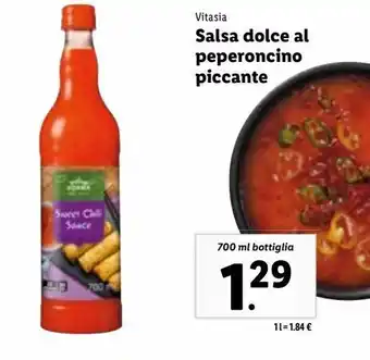 Lidl Vitasia salsa dolce al peperoncino piccante 700ml offerta