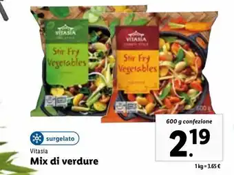 Lidl Vitasia mix di verdura 600g offerta