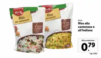 Lidl Kania riso alla cantonese o all'indiana 165g offerta