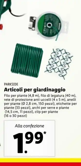 Lidl Articoli per giardinaggio parkside offerta