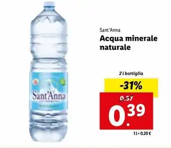 Lidl Acqua minerale naturale sant'anna 2 l offerta