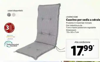 Lidl Livarno home cuscini per sedia a sdraio offerta