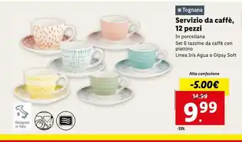 Lidl Servizio da caffè 12 pezzi tognana offerta