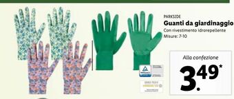 Lidl Parkside guanti da giardinaggio offerta