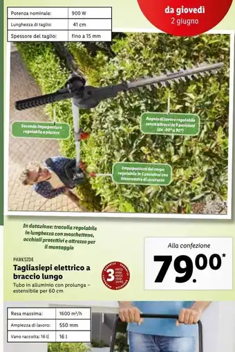 Lidl Tagliabordi elettrico  a braccio lungo parkside offerta