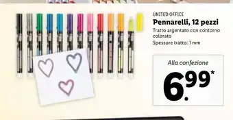 Lidl United office pennarelli 12 pezzi offerta