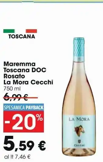 Carrefour Iper Maremma toscana doc rosato la mora cecchi offerta