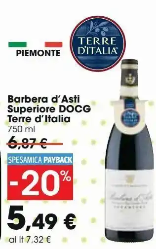 Carrefour Iper Barbera d'asti superiore docg terre d'italia offerta