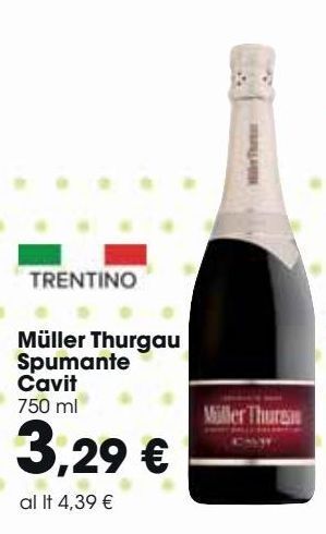 Carrefour Market Muller thurgau spumante cavit offerta