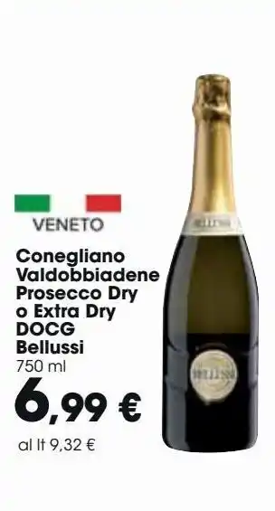 Conegliano valdobbiadene prosecco dry o extra dry docg  bellussi