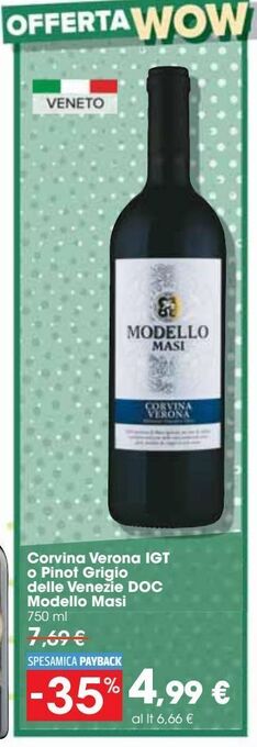 Carrefour Market Corvina verona igt o pinot grigio delle venezie doc modello masi offerta