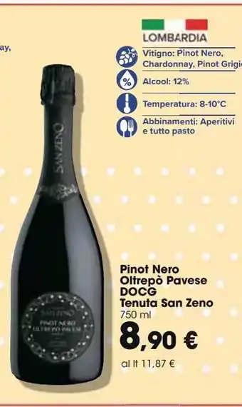 Carrefour Market Vino nero oltrepò pavese docg tenuta san zeno offerta
