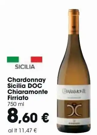 Carrefour Market Chardonnay sicilia doc chiaramonte firriato offerta