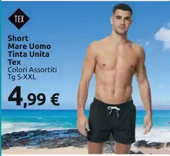 Carrefour Market Short mare uomo tinta unita tex offerta
