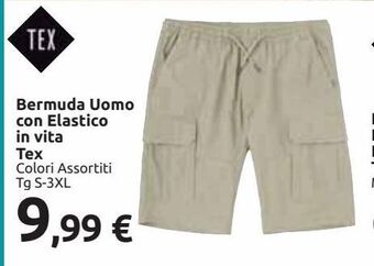 Carrefour Market Bermuda uomo con elastico in vita tex offerta