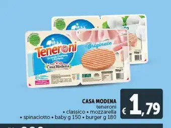 Deco Supermercati Casa modena teneroni classico, baby, mozzarella, spinaciotto, burger offerta