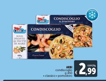 Deco Supermercati Arbi condiscoglio g 450 classico, pomodoro offerta