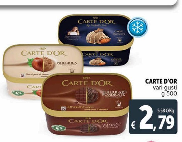 Gelati carte d'or vari gusti g 500 offerta di Deco Supermercati