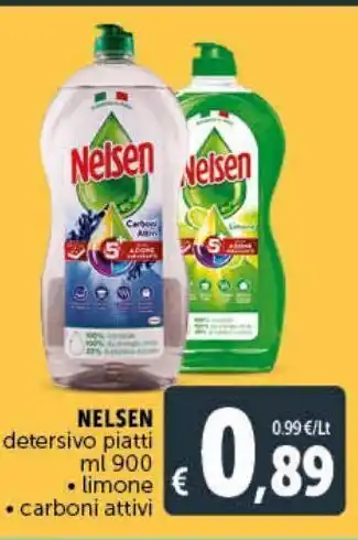 Deco Supermercati Detersivo per piatti nelsen limone, carboni attivi offerta