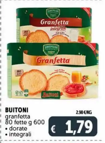 Deco Supermercati Granfette buitoni 80 gette g 600 dorate, integrali offerta