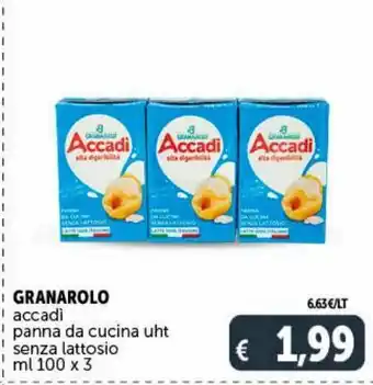 Deco Supermercati Panna da cucina granarolo accadi senza lattosio ml 100 x3 offerta