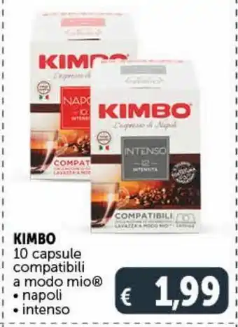 Deco Supermercati 10 capsule kimbo compatibili a modo mio napoli, intenso offerta