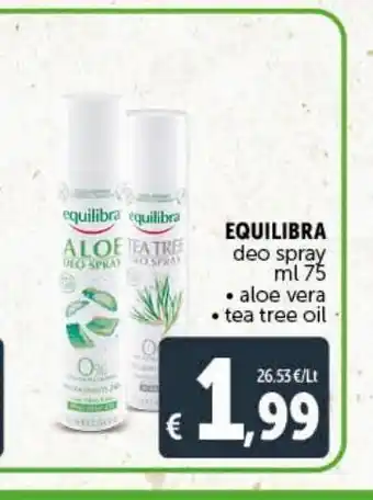 Deco Supermercati Equilibra deo spray ml 75 aloe vera, tea tree oli offerta