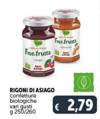 Deco Supermercati Rigoni di asiago confetture biologiche vari gusti g 250/260 offerta