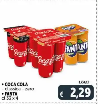Deco Supermercati Coca-cola classica, zero / fanta cl 33x4 offerta