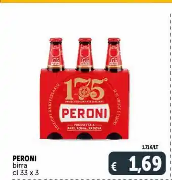 Deco Supermercati Birra peroni cl 33x3 offerta