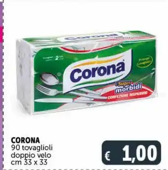 Deco Supermercati 90 tovaglioli corona doppio velo cm 33x33 offerta