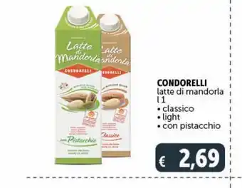 Condorelli latte di mandorla l 1 classico light con pistacchio