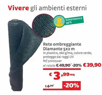 Rete ombreggiante diamante 5x2m