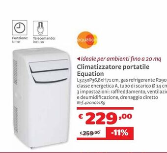 Climatizzatore portatile equation
