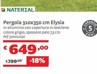 Bricocenter Pergola 310x350cm elysia offerta